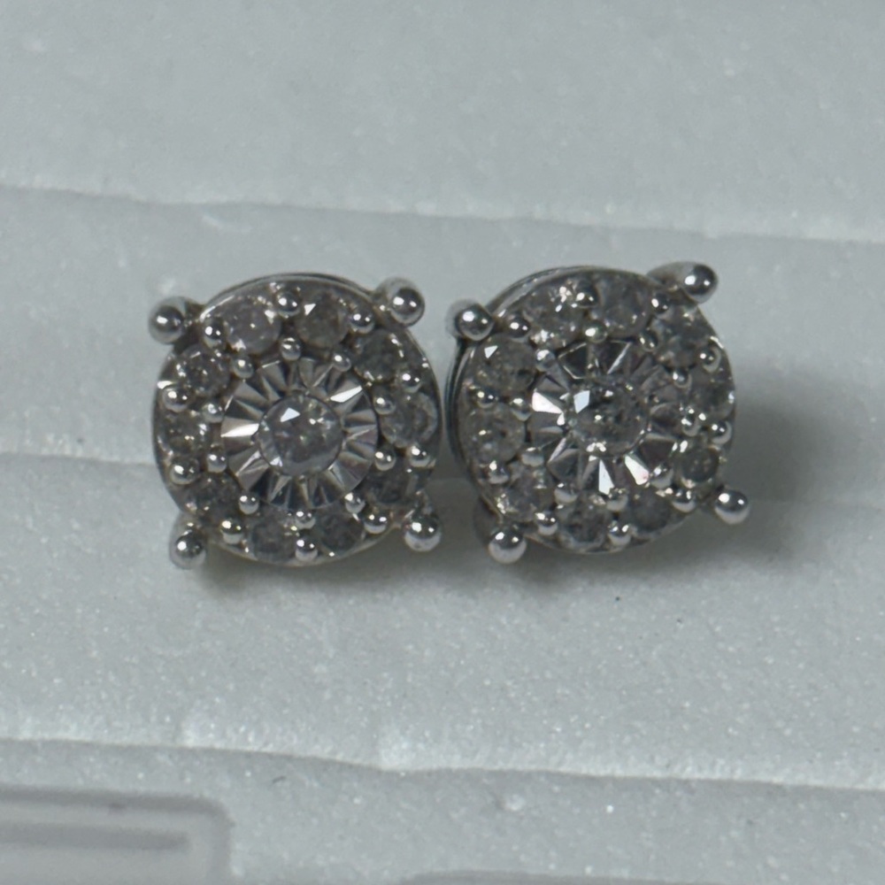 Round Silver Stud Earrings